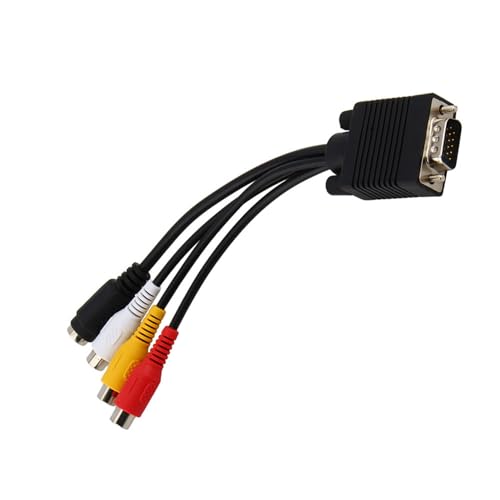 Cocoarm VGA zu AV-Adapter, SVGA zu S-Video-Männchen Zum Weiblichen 4-poligen Kabelkonverter für PC-Laptop mit TV-Out-Funktion, AV-TV-Adapterkabel für Einfache Konnektivität Cocoarm VGA zu AV-Adapter, SVGA zu S-Video-Männchen Zum Weiblichen 4-poligen Kabelkonverter für PC-Laptop mit TV-Out-Funktion, AV-TV-Adapterkabel für Einfache Konnektivität von Cocoarm