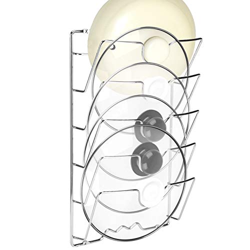 Cocoarm Vertikaler Topfdeckelhalter Wand Kochtopfdeckelhalter, Praktische Küchenutensilien für Topf- und Pfannendeckel, Pfannenhalter mit 5 Fächern Praktische 43,4 * 27,8 * 9,7cm von Cocoarm