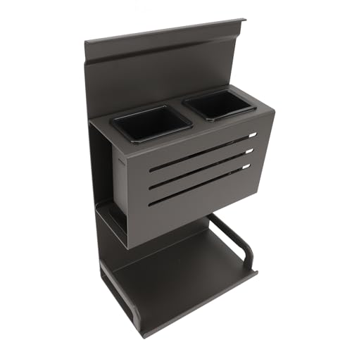 Cocoarm Wandmontage Utensilienregal, Graue Aluminiumlegierung Leicht zu Reinigen Multi -Gebrauch -Veranstalter Großer Küchenhalter für Arbeitsplatten, Kochflugzeug, Schwarzer Caddy Chopstick Löffel von Cocoarm