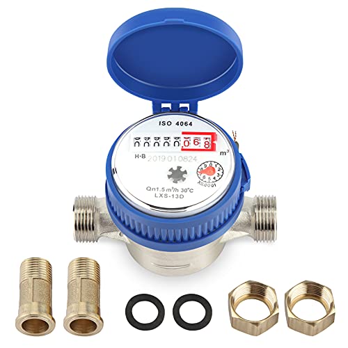 Cocoarm Wasserzähler Zapfhahnzähler Kaltwasser 1,5 m3 / h 0-40 ℃ Mechanischer Wasserzähler 15 mm 1/2 Zoll Wasserdurchflussmesser aus Kupfer Cocoarm Wasserzähler Zapfhahnzähler Kaltwasser 1,5 m3 / h 0-40 ℃ Mechanischer Wasserzähler 15 mm 1/2 Zoll Wasserdurchflussmesser aus Kupfer von Cocoarm