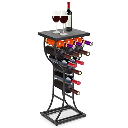 Cocoarm Weinregal aus Metall Stilvolles Flaschenregal Weinständer Weinschrank mit Marmortischplatte Freistehende Weinablage 38 x 30 x 85 cm von Cocoarm