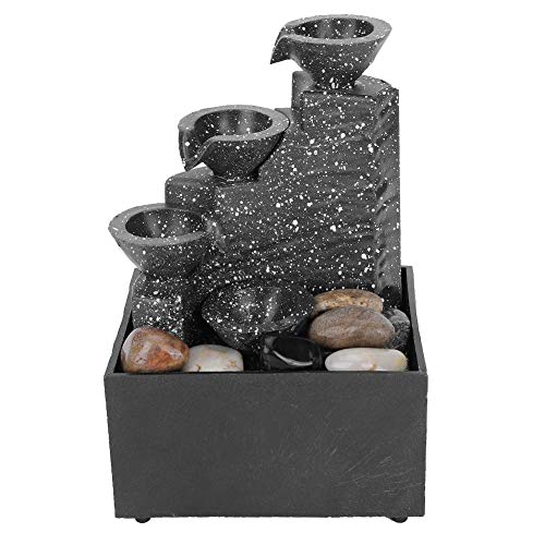 Cocoarm Zimmerbrunnen mit LED-Beleuchtung Tischbrunnen Tischplatte Wasserfall Brunnen USB Wasserbrunnen für Indoor Home Office Decor Cocoarm Zimmerbrunnen mit LED-Beleuchtung Tischbrunnen Tischplatte Wasserfall Brunnen USB Wasserbrunnen für Indoor Home Office Decor von Cocoarm