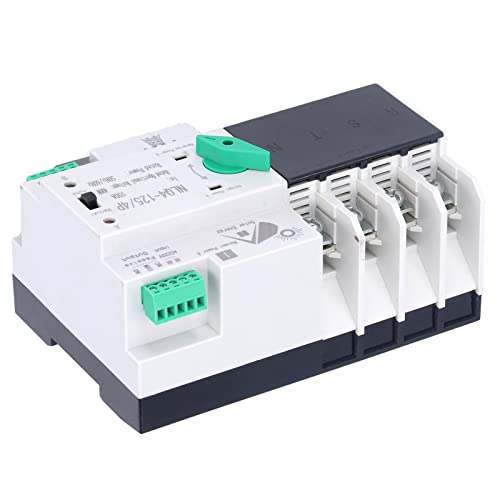 Dual Power Automatischer Transferschalter 4P 100A 220V Umschalter, Hochempfindlicher Reaktionsschaltkreis, Millisekunden-Schaltkreis-Schnellregler NLQ4-125 von Cocoarm
