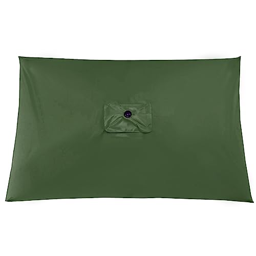 Ersatz-Sonnenschirm-Abdeckung 2x3m 6 Streben Sonnenschirm-Überdachung -Schutz atmungsaktiv Winddichtes Überdachung für Sonnenschirm für Hof, Terrasse, Pool (Dunkelgrün) von Cocoarm