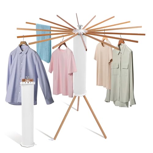 Faltbarer Stativ-Wäscheständer, Hängeständer mit 16 Stangen, Kleiderständer, Wäscheständer, Bodenstehender Wäschegarderobenständer, 121 X 112 X 112 Cm, für den Heimgebrauch von Cocoarm