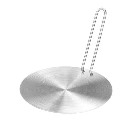 Induktionsherd-Diffusorplatte, Edelstahl-Wärmeverteilerplatte für Gas-Elektroherd, Induktionsherd-Adapterplatte, Induktions-Adapter-Konverter, Sicher zu Verwenden mit Griff (20 cm) von Cocoarm