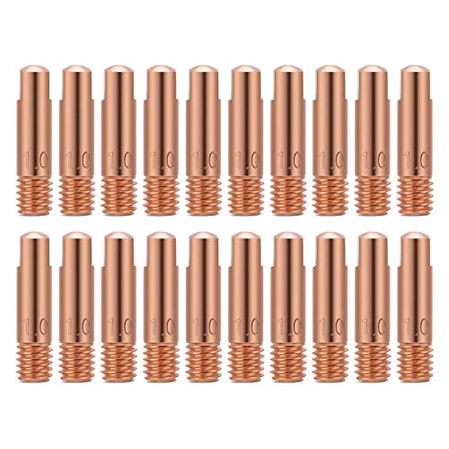 Kupfer Kontaktspitze 0.8/1.0Mm Mig Mag Schweißbrenner Verbrauchsmaterialien Für 15Ak 24Kd Modelle 20 Stück von Cocoarm