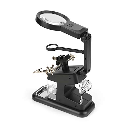 Lötkolben-Workstation Löthilfe Dritte Hand Lupe Fixierhilfe Helfhende Hand mit Klemmen mit 10 LED Leuchten, 3X / 4.5X / 25X Vergrößerung Lupe, Lötkolbenhalter und Klemme für Löten Elektronik-Reparatur Lötkolben-Workstation Löthilfe Dritte Hand Lupe Fixierhilfe Helfhende Hand mit Klemmen mit 10 LED Leuchten, 3X / 4.5X / 25X Vergrößerung Lupe, Lötkolbenhalter und Klemme für Löten Elektronik-Reparatur von Cocoarm