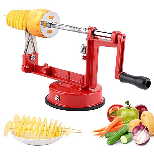 Manuelle Kartoffelschneider Spiralschneider Kartoffel Twister Spiralschneider Edelstahl Kartoffelschneider für Obst, Kartoffeln, Tornado Chips, Gurken oder Karotten von Cocoarm