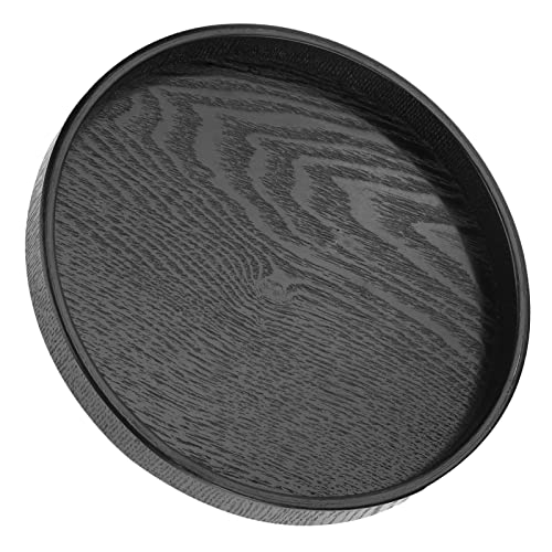 Massivholz Runde Form Tee Kaffee Serviertablett Platte, Moderne Elegante Restaurant Snack Obst Essen Mahlzeiten Serviertablett Platte Restaurant Tr mit Erhöhten Kanten (24cm) von Cocoarm