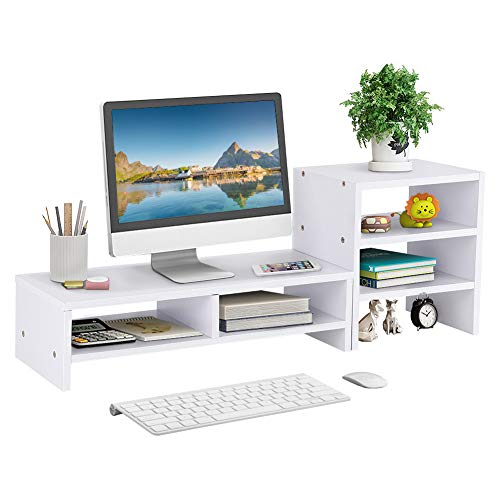 Monitorständer Bildschirmständer Laptopständer Monitorerhöhung Bildschirmerhöher Spanplatte Bildschirmerhöhung Desktop Computer Schreibtisch Organizer mit 3-lagiges Regal, Weiß Monitorständer Bildschirmständer Laptopständer Monitorerhöhung Bildschirmerhöher Spanplatte Bildschirmerhöhung Desktop Computer Schreibtisch Organizer mit 3-lagiges Regal, Weiß von Cocoarm