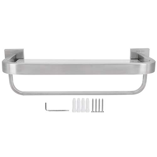 Regal aus gehärtetem Glas Wandregal Duschregal aus Edelstahl und gehärtetem Glas Wandregal mit gehärtetem Glas Regal mit Handtuchhalter Bad Duschwanne Bad Organizer von Cocoarm