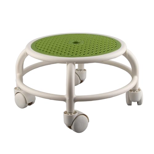Rollhocker, Bürohocker Arbeitshocker Drehhocker 360° drehbar Kleiner Hocker Low Round Rollhocker mit Rollen für Kinder und Erwachsene (Green) von Cocoarm