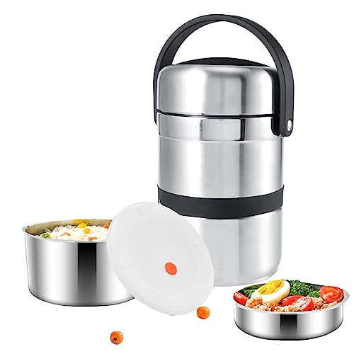 Thermobehälter Für Essen 1.8l Thermo Lunchbox Für Essen Heiß Thermobehälter Thermische Lunchbox Aus Edelstahl Mehrschichtige Isolierte Lunchbox Brotdose -Box Tragbar von Cocoarm