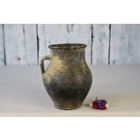 Antike Tonvase/Vintage Tontopf Milchkrug Rustikale Vase Keramikblumenvase Dekorative Inneneinrichtung von Cocobaroco