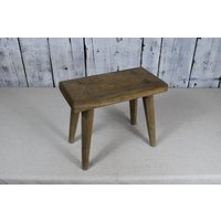 Vintage Holzstuhl/Handgemachter Holzhocker Alte Holzbank Rustikale von Cocobaroco