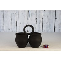 Rustikales Keramikgefäß/Antiker Doppeltopf Aus Ton Keramikkrug Rustikale Küche von Cocobaroco