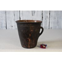 Antike Ton Topf/Vintage Gefäß Rustikale Keramik Schale Krug Traditionelle Home Dekor Land von CocobarocoShop