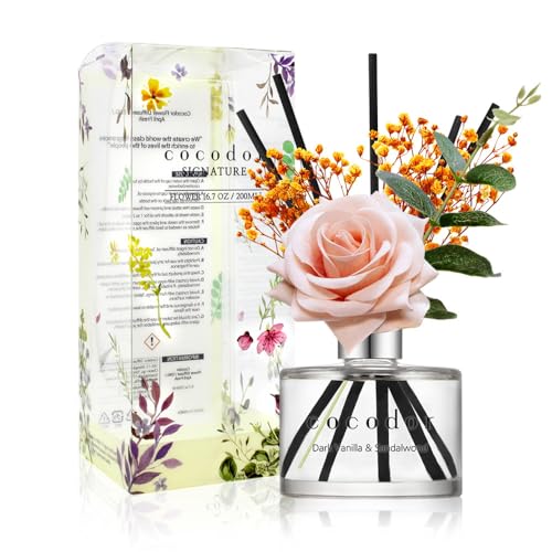 Cocodor Duftstäbchen mit Rosenblüten-Motiv, dunkle Vanille und Sandelholz, 190 ml, 1 Packung, Raumduft, ätherisches Öl, Stäbchen-Diffusor für Schlafzimmer, Badezimmer, Heimdekoration Cocodor Duftstäbchen mit Rosenblüten-Motiv, dunkle Vanille und Sandelholz, 190 ml, 1 Packung, Raumduft, ätherisches Öl, Stäbchen-Diffusor für Schlafzimmer, Badezimmer, Heimdekoration von Cocod'or