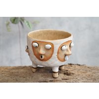 Sukkulenten Töpfe Keramik Pflanzer Gesicht , Polka Dot Sukkulenten Töpfe Keramik Pflanzer Gesicht , Polka Dot von Coconutstudiopottery