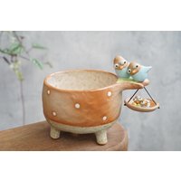 Vogel Pflanzentopf Für Kaktus, Handgemachte Keramik von Coconutstudiopottery