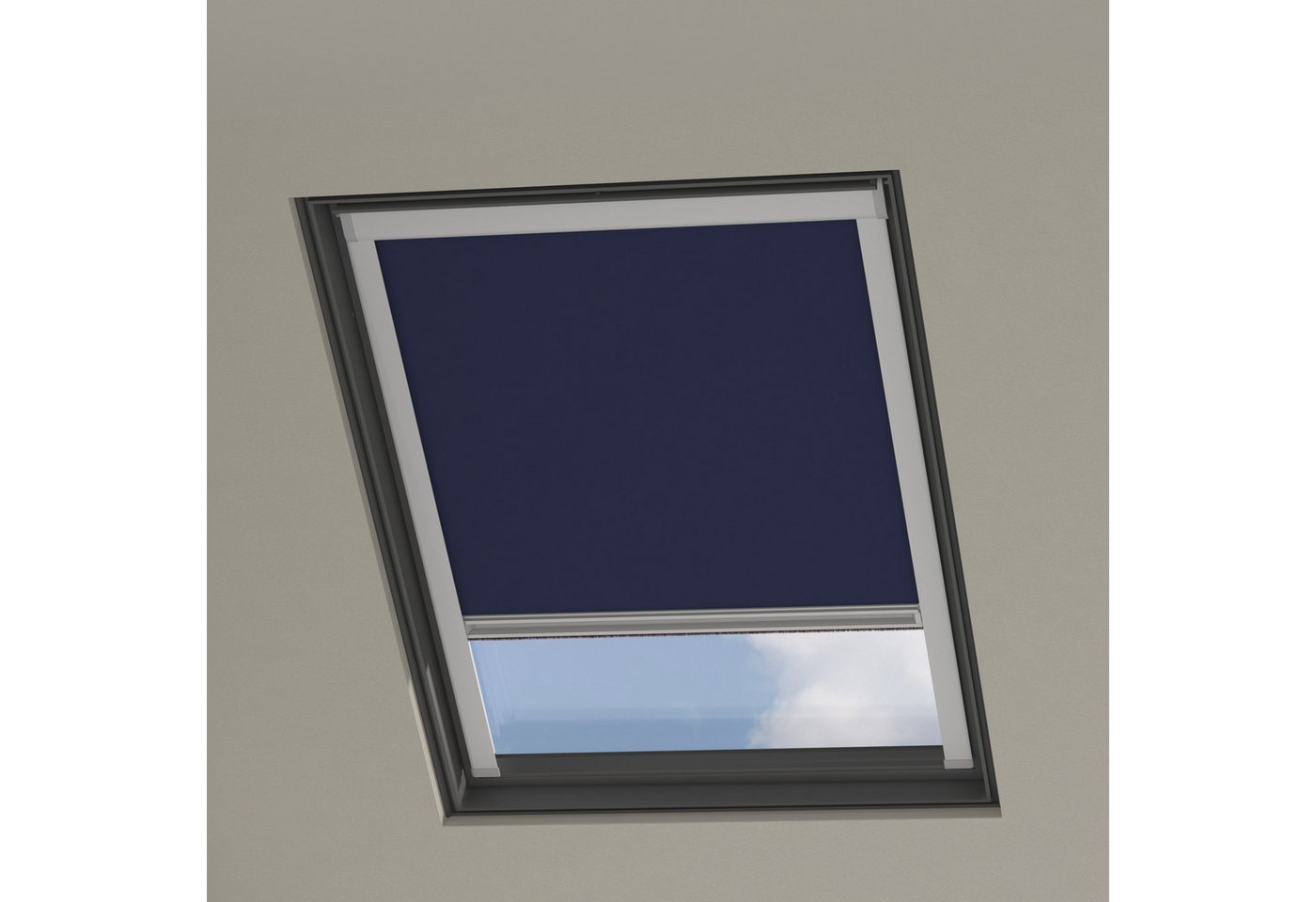 Dachfensterrollo U04 Velux Passend, Verdunkelnd, Dunkelblau, Cocoon Home, verschraubt von Cocoon Home