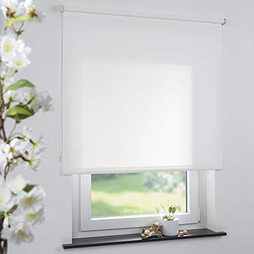 Cocoon Rollo Seitenzugrollo Kettenzugrollo Sonnenschutz Sichtschutz Fensterrollo weiß - 80 x 190 cm von Cocoon