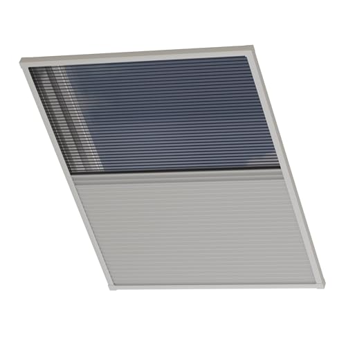 Cocoon Verdunklungsrollo 80x120 - Thermo Rollo Verdunkelung - Dachfenster Verdunkelung - Weiß mit Schwarzem Moskitonetz von Cocoon