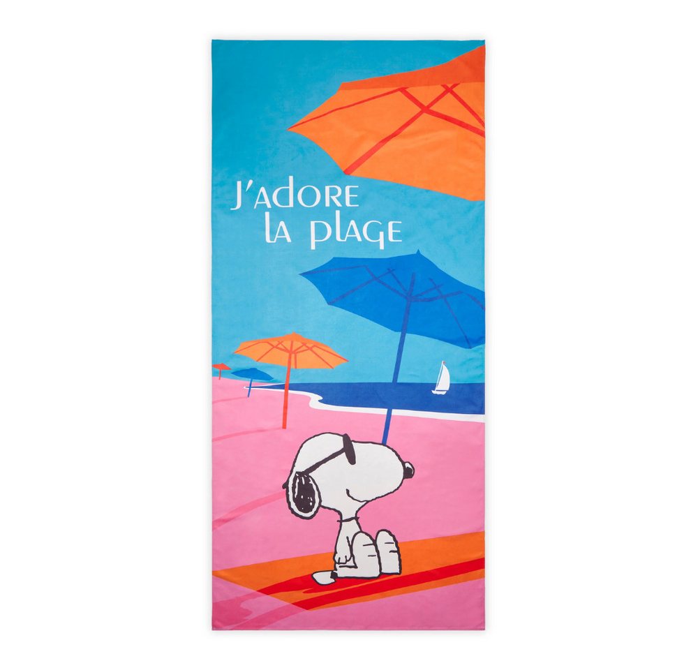 Codello Strandtuch Codello Peanuts Microfaser Handtuch mit Snoopy-Strand-Motiv von Codello
