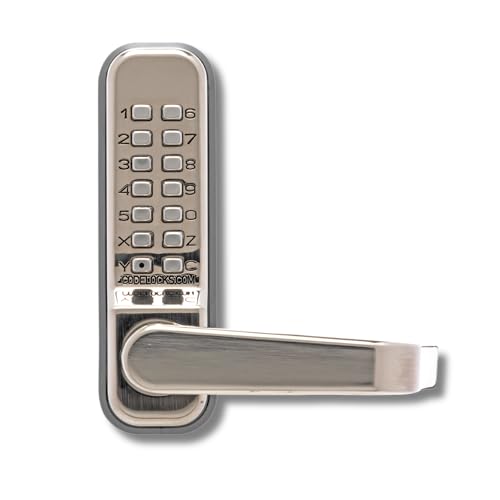 Codelocks CL405 Mechanisches Türschloss mit Code-Free-Option | Vorder- & Rückplatte für vorhandenes Einsteckschloss | für Innen & Außen | Hebelschloss für links oder rechts eingehängte Türen von Codelocks