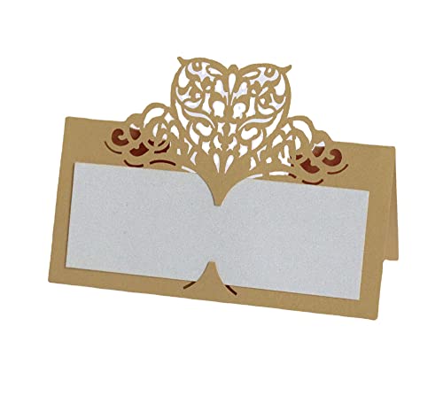 Codulu Tischkarten, ausgehöhlte Blumen, leere Namenskarten, gefaltete Sitzkarte, Zeltkarte für Hochzeit, Geburtstag, Party, Festival, Dunkelgold, 50 Stück Codulu Tischkarten, ausgehöhlte Blumen, leere Namenskarten, gefaltete Sitzkarte, Zeltkarte für Hochzeit, Geburtstag, Party, Festival, Dunkelgold, 50 Stück von Codulu