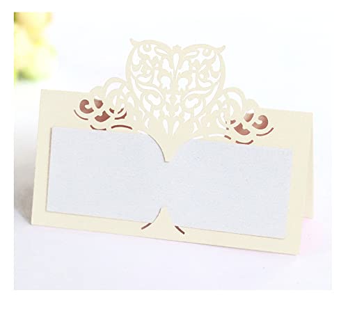Codulu Tischkarten, ausgehöhlte Blumen, leere Namenskarten, gefaltete Sitzkarte, Zeltkarte für Hochzeit, Geburtstag, Party, Festival, cremefarben/weiß, 50 Stück Codulu Tischkarten, ausgehöhlte Blumen, leere Namenskarten, gefaltete Sitzkarte, Zeltkarte für Hochzeit, Geburtstag, Party, Festival, cremefarben/weiß, 50 Stück von Codulu