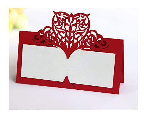 Codulu Tischkarten, ausgehöhlte Blumen, leere Namenskarten, gefaltete Sitzkarten, Zeltkarten für Hochzeit, Geburtstag, Party, Festival, Rot, 50 Stück Codulu Tischkarten, ausgehöhlte Blumen, leere Namenskarten, gefaltete Sitzkarten, Zeltkarten für Hochzeit, Geburtstag, Party, Festival, Rot, 50 Stück von Codulu