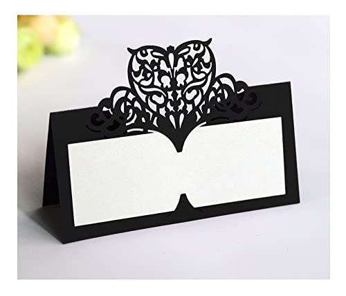 Codulu Tischkarten, ausgehöhlte Blumen, leere Namenskarten, gefaltete Sitzkarten, Zeltkarten für Hochzeit, Geburtstag, Party, Festival, Schwarz, 50 Stück Codulu Tischkarten, ausgehöhlte Blumen, leere Namenskarten, gefaltete Sitzkarten, Zeltkarten für Hochzeit, Geburtstag, Party, Festival, Schwarz, 50 Stück von Codulu