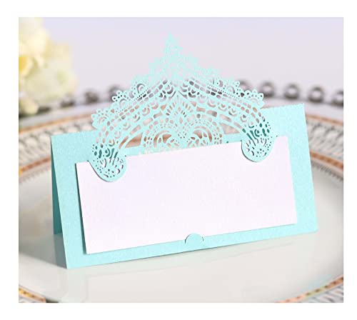 Codulu Tischkarten, ausgehöhlte Vintage-Blumen-Namenskarten, gefaltete Sitzkarte, Zeltkarte für Hochzeit, Geburtstag, Party, Festival, Blau, 50 Stück Codulu Tischkarten, ausgehöhlte Vintage-Blumen-Namenskarten, gefaltete Sitzkarte, Zeltkarte für Hochzeit, Geburtstag, Party, Festival, Blau, 50 Stück von Codulu