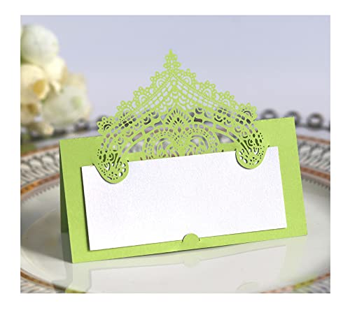 Codulu Tischkarten, ausgehöhlte Vintage-Blumen-Namenskarten, gefaltete Sitzkarte, Zeltkarte für Hochzeit, Geburtstag, Party, Festival, Hellgrün, 50 Stück Codulu Tischkarten, ausgehöhlte Vintage-Blumen-Namenskarten, gefaltete Sitzkarte, Zeltkarte für Hochzeit, Geburtstag, Party, Festival, Hellgrün, 50 Stück von Codulu