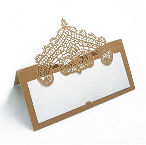 Codulu Tischkarten, ausgehöhlte Vintage-Blumen-Namenskarten, gefaltete Sitzkarte, Zeltkarte für Hochzeit, Geburtstag, Party, Festival, Khaki, 50 Stück Codulu Tischkarten, ausgehöhlte Vintage-Blumen-Namenskarten, gefaltete Sitzkarte, Zeltkarte für Hochzeit, Geburtstag, Party, Festival, Khaki, 50 Stück von Codulu