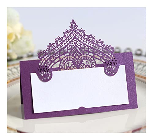 Codulu Tischkarten, ausgehöhlte Vintage-Blumen-Namenskarten, gefaltete Sitzkarte, Zeltkarte für Hochzeit, Geburtstag, Party, Festival, Lila, 50 Stück Codulu Tischkarten, ausgehöhlte Vintage-Blumen-Namenskarten, gefaltete Sitzkarte, Zeltkarte für Hochzeit, Geburtstag, Party, Festival, Lila, 50 Stück von Codulu