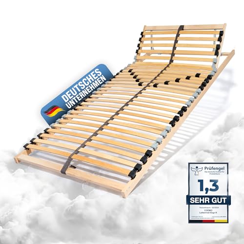 Coemo 7-Zonen Lattenrost Ergo 80x200 Lattenrahmen - verstellbares Kopfteil - Buche Rahmen- 28 Federleisten- Bettrahmen 80 x 200 passend für Kinderbett- geeignet für alle Matratzen- Ehebett 160x200 Coemo 7-Zonen Lattenrost Ergo 80x200 Lattenrahmen - verstellbares Kopfteil - Buche Rahmen- 28 Federleisten- Bettrahmen 80 x 200 passend für Kinderbett- geeignet für alle Matratzen- Ehebett 160x200 von Coemo