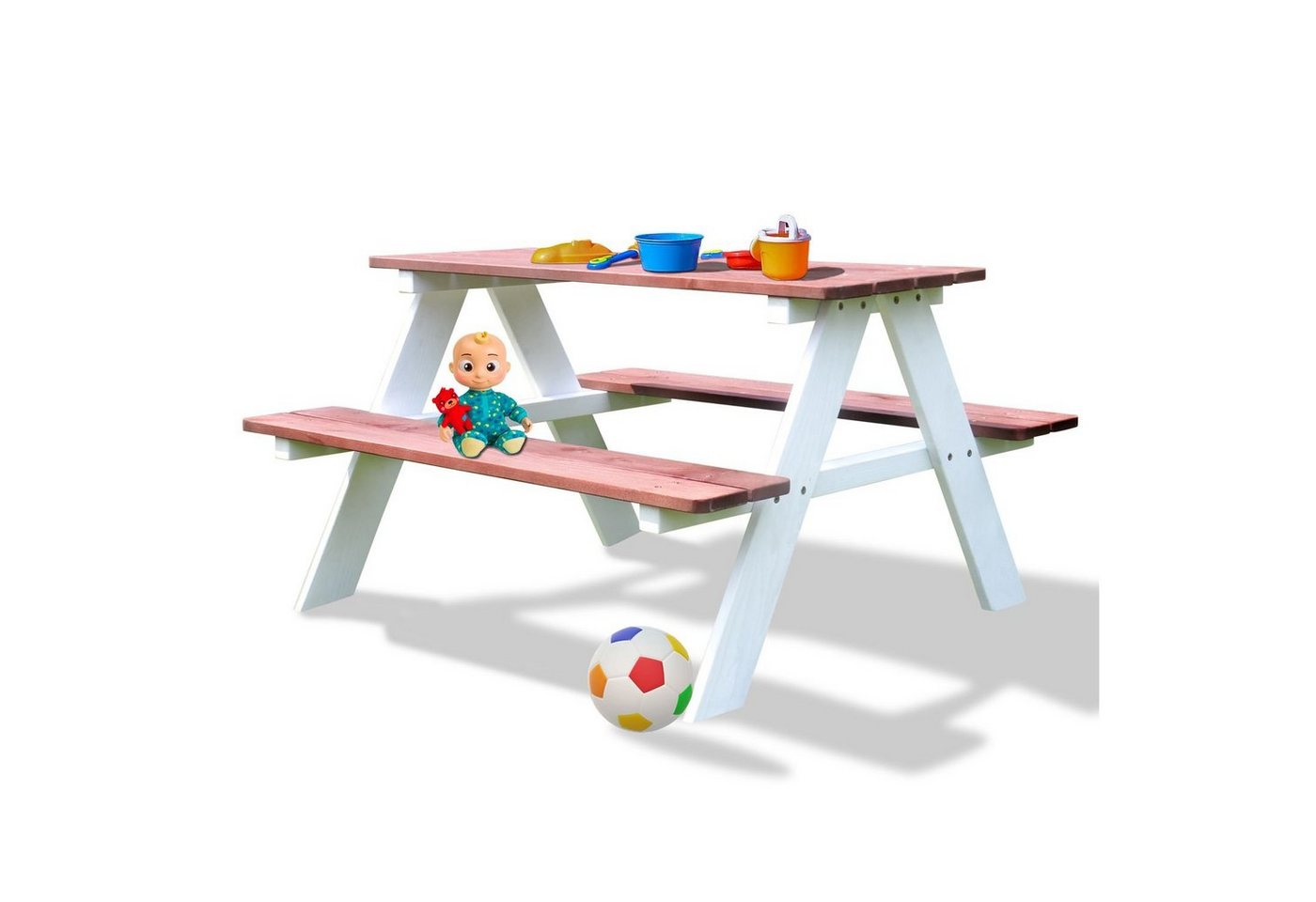 Coemo Garten-Kindersitzgruppe, (Set), 1 Tisch 2 Bänke Picknicktisch von Coemo