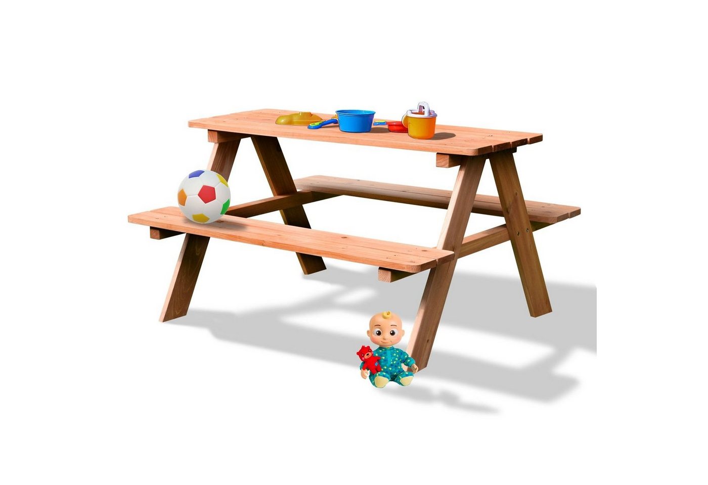 Coemo Garten-Kindersitzgruppe, (Set), 1 Tisch 2 Bänke Picknicktisch von Coemo