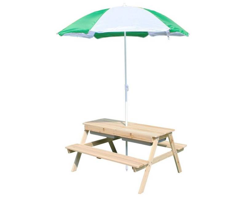Coemo Garten-Kindersitzgruppe EDI, (Set, 1-tlg), 2 in 1 Kindersitzgarnitur für Kinder Picknicktisch mit Sonnenschirm von Coemo