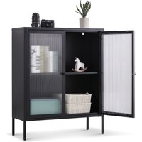 Coemo Highboard Tokio aus Metall in Schwarz mit Glastüren von Coemo