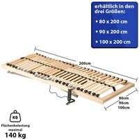 Coemo Lattenrost Ergo mit Motor Kopf- und Fußteil elektrisch verstellbar Bausatz 80 x 200 cm von Coemo