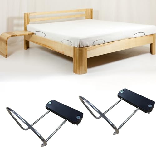 Coemo Matratzenhalter 2 Stück, Matratzenbügel, Matratzenhalter gegen Verrutschen, Matratzen-Haltestange, Matratzen-Gleitstopper, Bett-Matratzen-Halterung, rutschfeste Matratzen-Stopper-Stange von Coemo