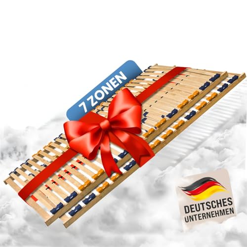 Coemo Partner-Set 2 x Lattenrost MULTIRA 100 x 200 cm 7-Zonen 28 Leisten Härtegrad verstellbar von Coemo