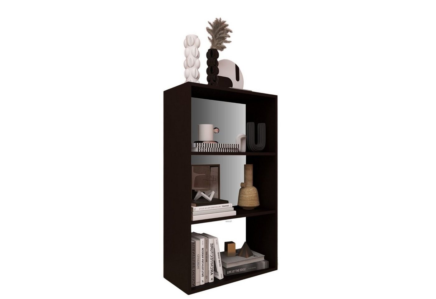 Coemo Standregal, Bücherregal Delta-3 Schwarz 65x25x110 cm MDF Regal kombinierbar von Coemo