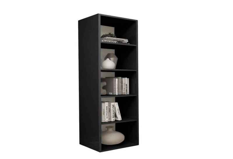 Coemo Standregal, Regal Alpha 135 Schwarz Bücherregal Holz 5 Fächer 40x25x135 cm von Coemo