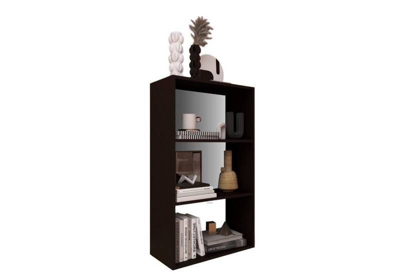 Coemo Standregal DELTA-3, Schwarz Bücherregal 65x25x110 cm MDF Regal Aktenregal kombinierbar von Coemo