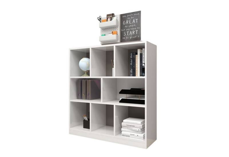 Coemo Standregal SPLIT, Weiß Standregal 98x30x106 cm 8 Fächer MDF Raumteiler kombinierbar Coemo Standregal SPLIT, Weiß Standregal 98x30x106 cm 8 Fächer MDF Raumteiler kombinierbar von Coemo